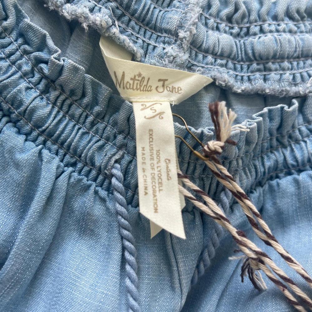 NWT Matilda Jane Over & Over Cropped Chambray Drawstring Wide Leg Pants Size S - Picture 9 of 10